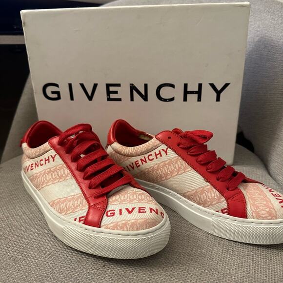 Givenchy Logo Canvas Sneakers Fashion Tennis Shoes Pink Red 37 - Picture 11 of 11
